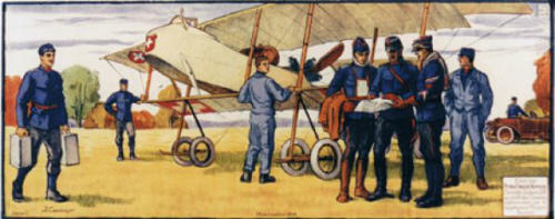 L'aviation suisse en 1914 - Affiche chocolats Koller